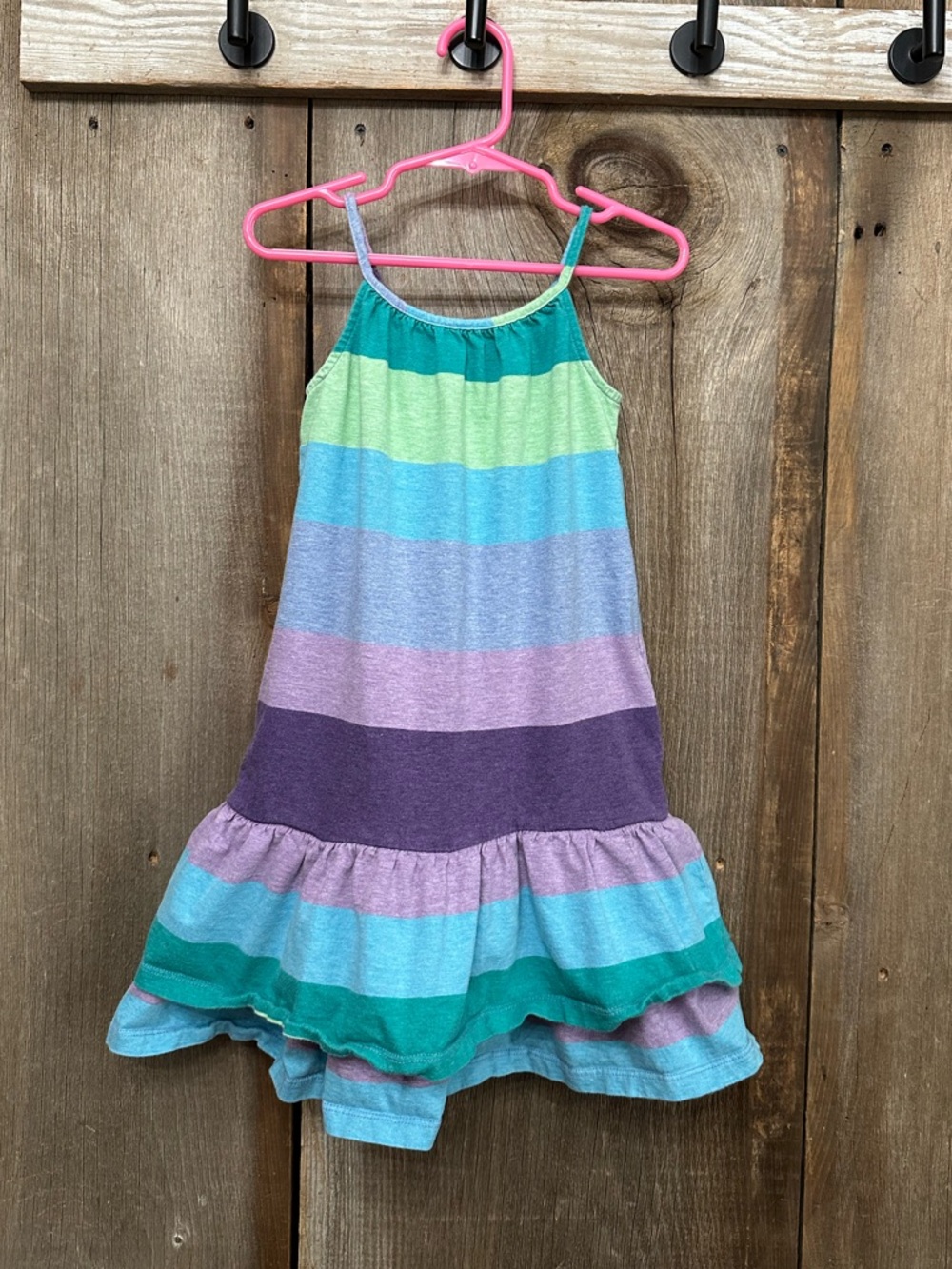 babyGap Cami Strap Striped Summer Dress with Pockets in Purple Blue Green Size 5